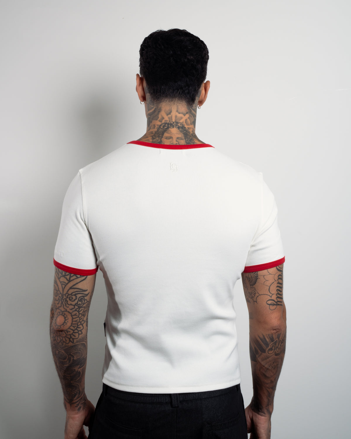 RINGER TEE - WHITE & RED