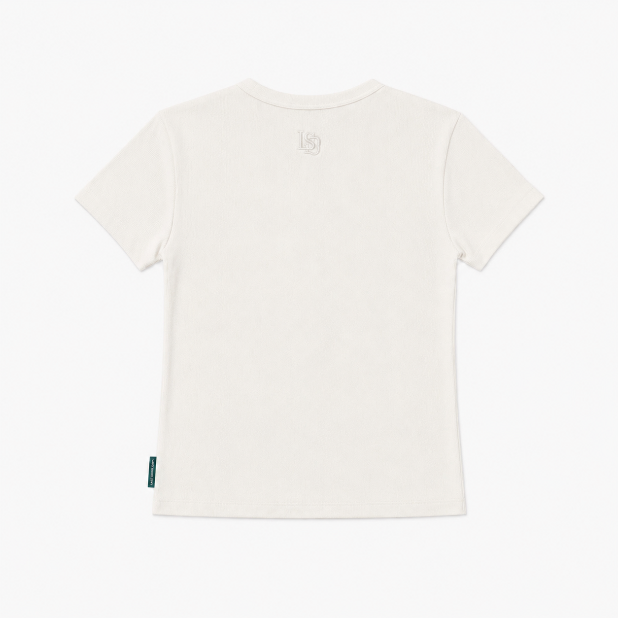 Ivory fitted ribbed t-shirt by Last Seven Days