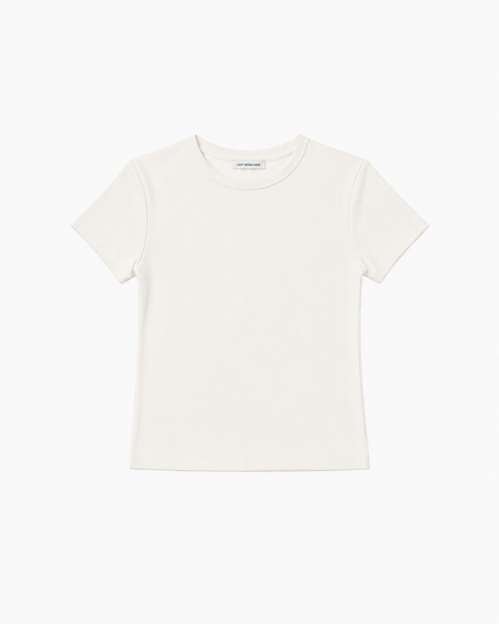 Ivory fitted ribbed t-shirt by Last Seven Days