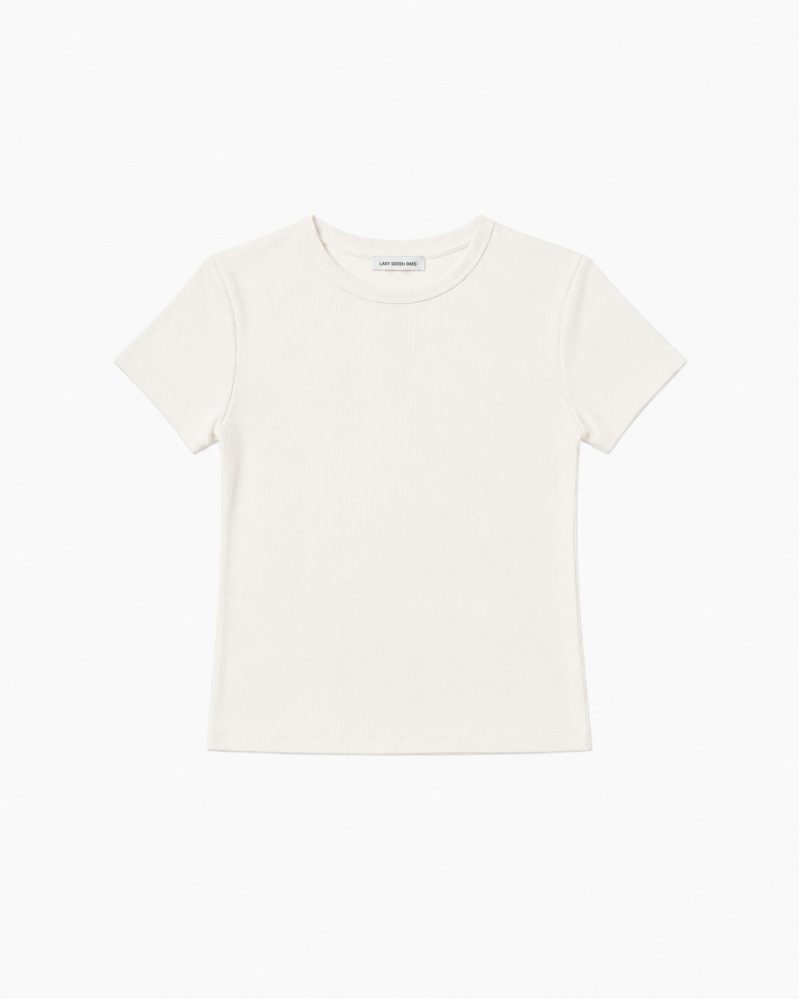 Ivory fitted ribbed t-shirt by Last Seven Days